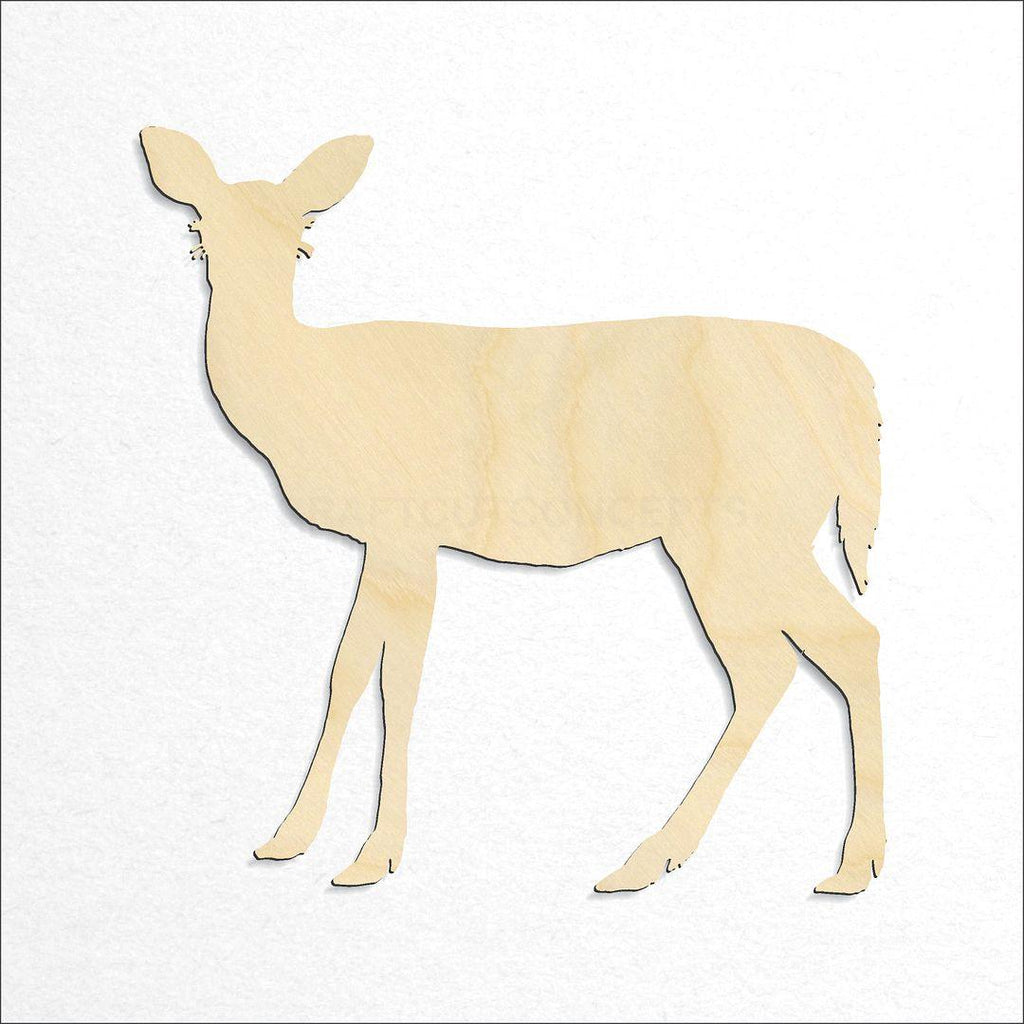 Wooden Doe Deer craft shape available in sizes of 3 inch and up