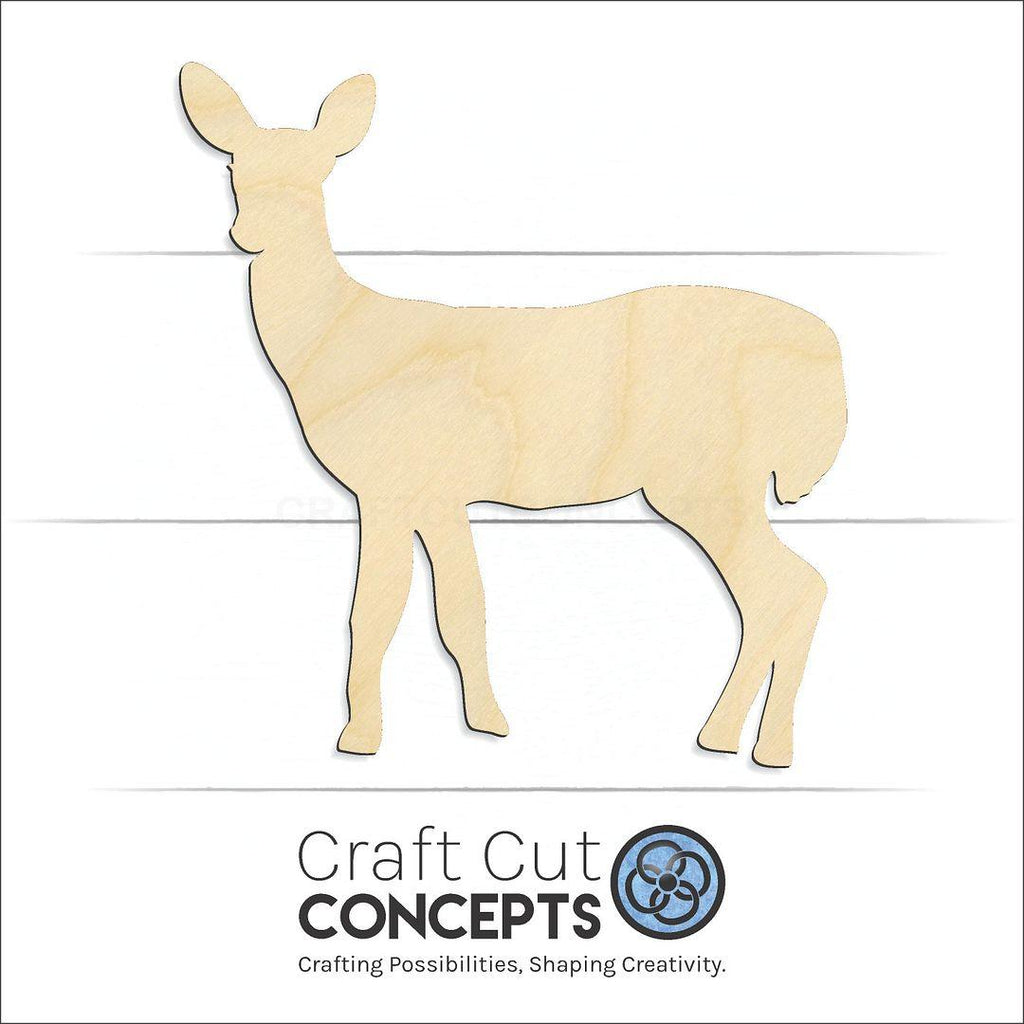 Craft Cut Concepts Logo under a wood Doe Deer-2 craft shape and blank