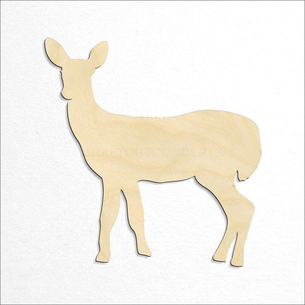 Wooden Doe Deer-2 craft shape available in sizes of 2 inch and up