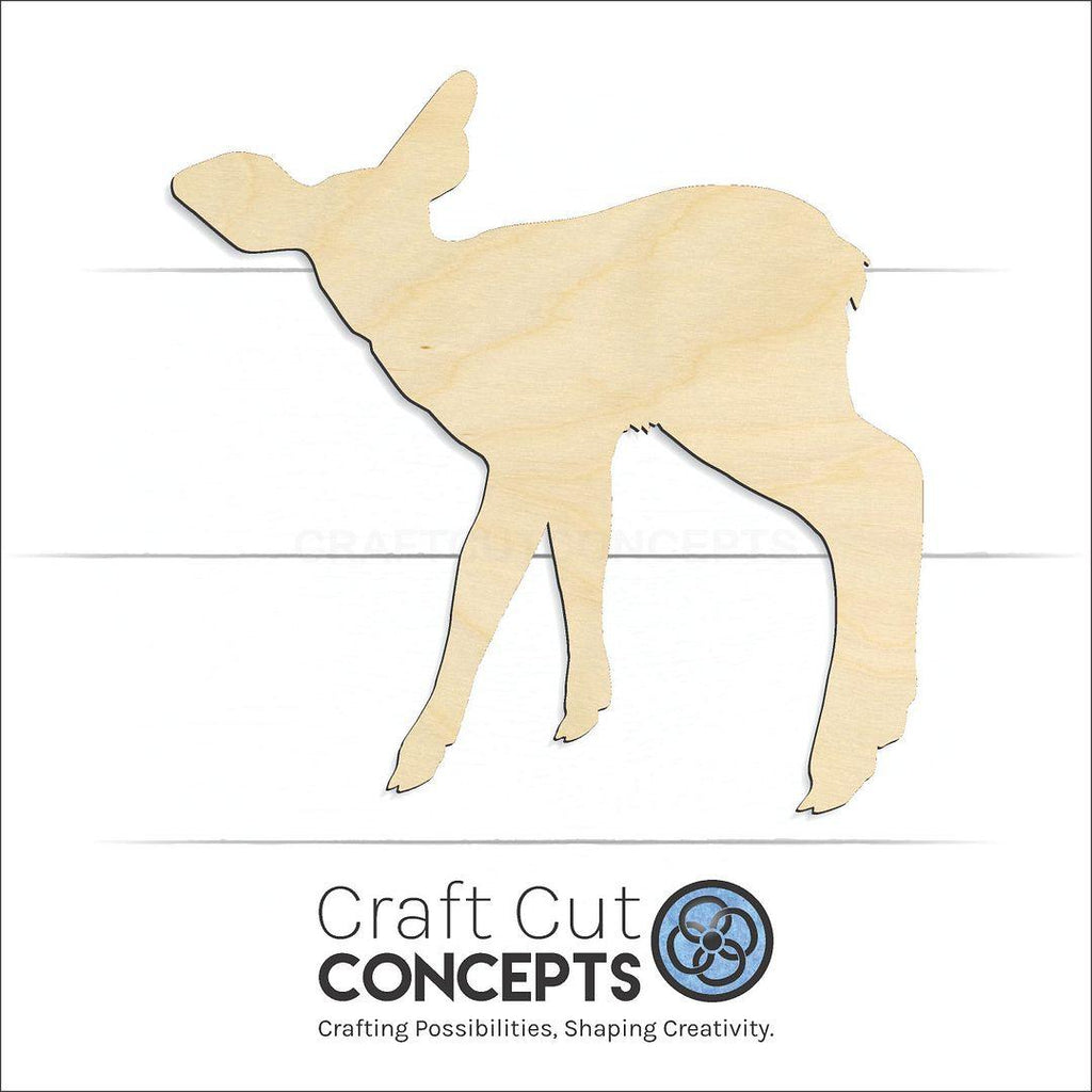 Craft Cut Concepts Logo under a wood Deer Fawn craft shape and blank