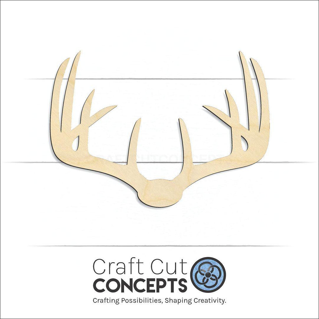 Craft Cut Concepts Logo under a wood Deer Antlers craft shape and blank