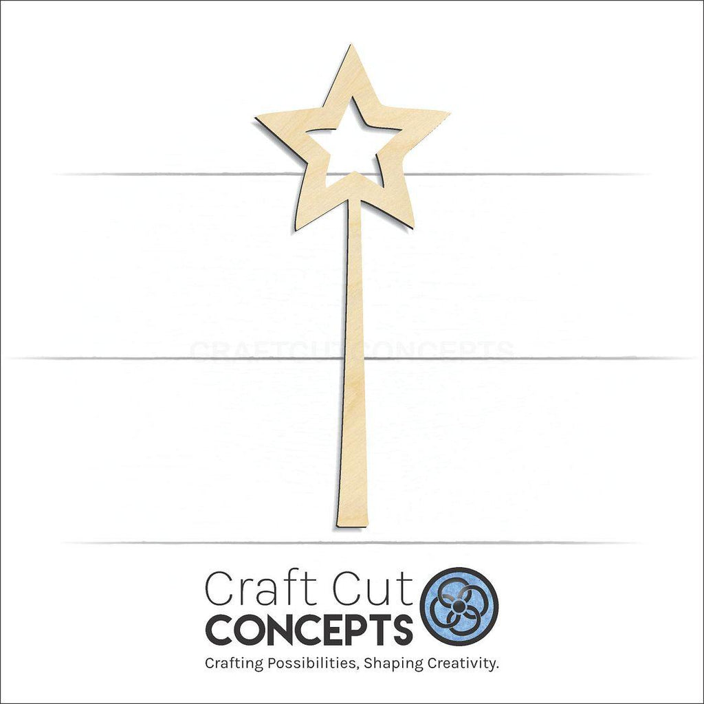 Craft Cut Concepts Logo under a wood Fairy Wand craft shape and blank