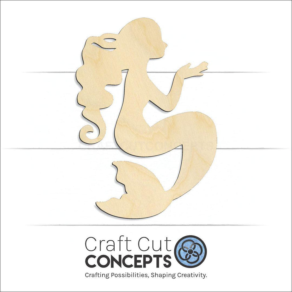 Craft Cut Concepts Logo under a wood Mermaid-3 craft shape and blank