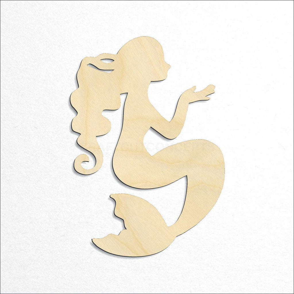 Wooden Mermaid-3 craft shape available in sizes of 2 inch and up