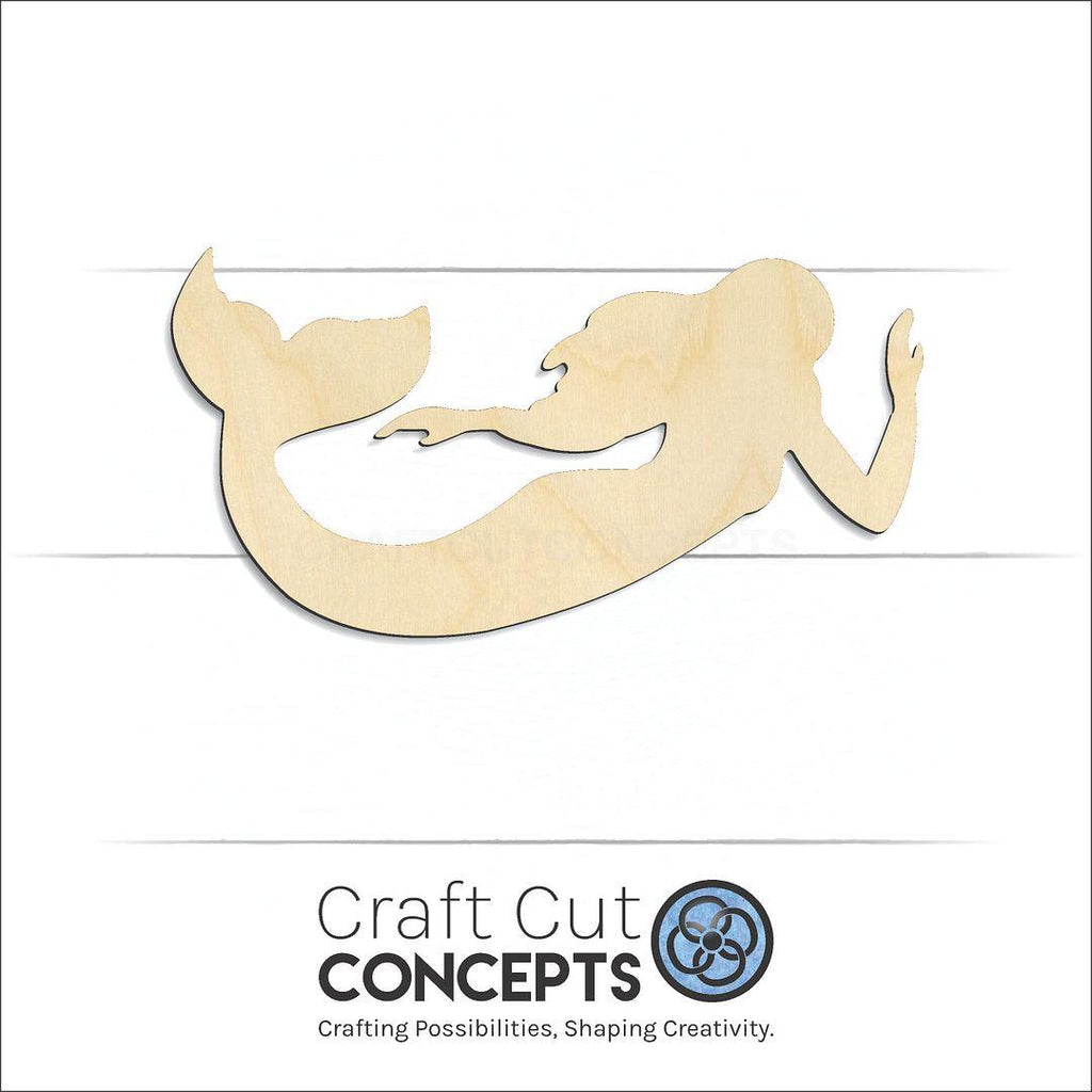 Craft Cut Concepts Logo under a wood Mermaid-4 craft shape and blank