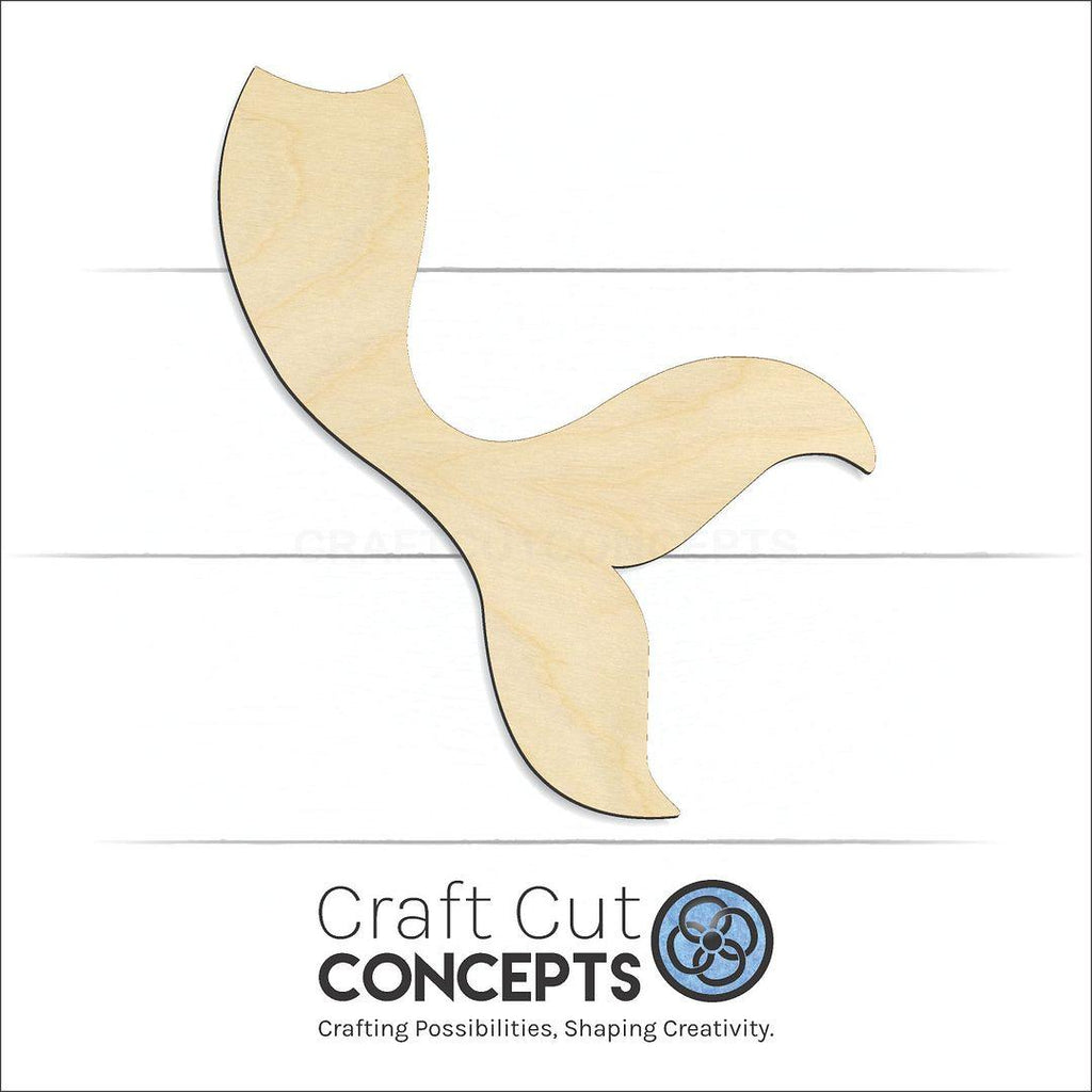 Craft Cut Concepts Logo under a wood Mermaid Tail craft shape and blank