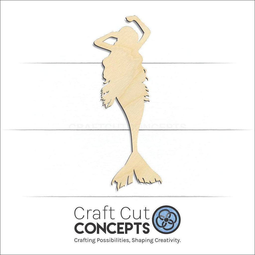 Craft Cut Concepts Logo under a wood Mermaid craft shape and blank