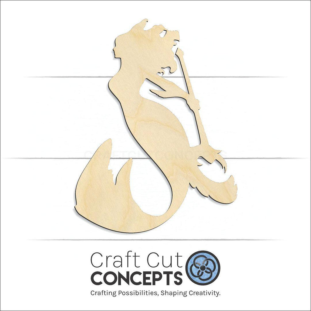 Craft Cut Concepts Logo under a wood Mermaid craft shape and blank