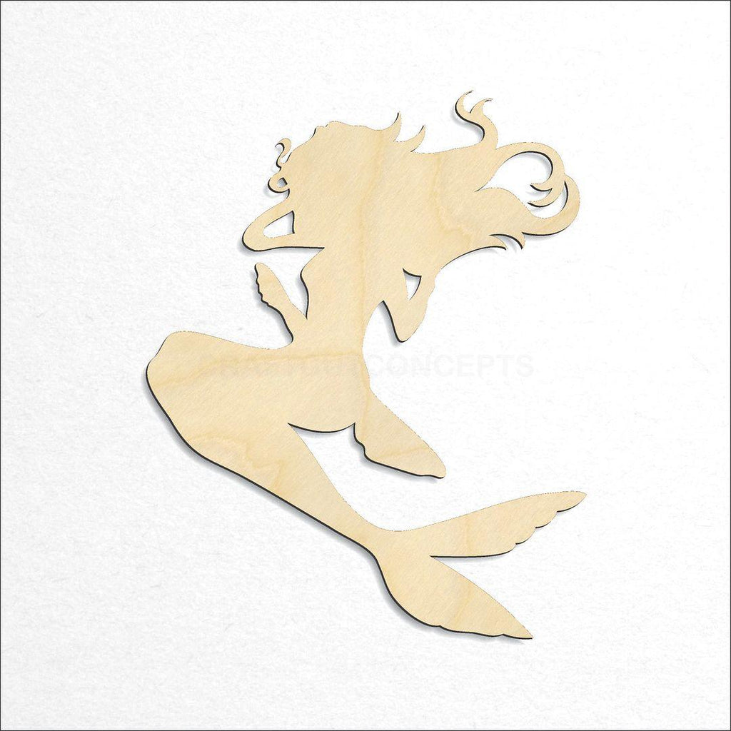 Wooden Mermaid craft shape available in sizes of 4 inch and up