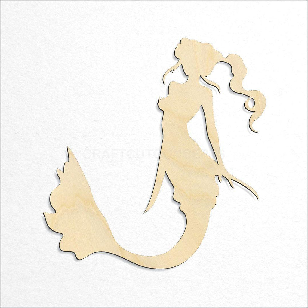 Wooden Mermaid craft shape available in sizes of 4 inch and up