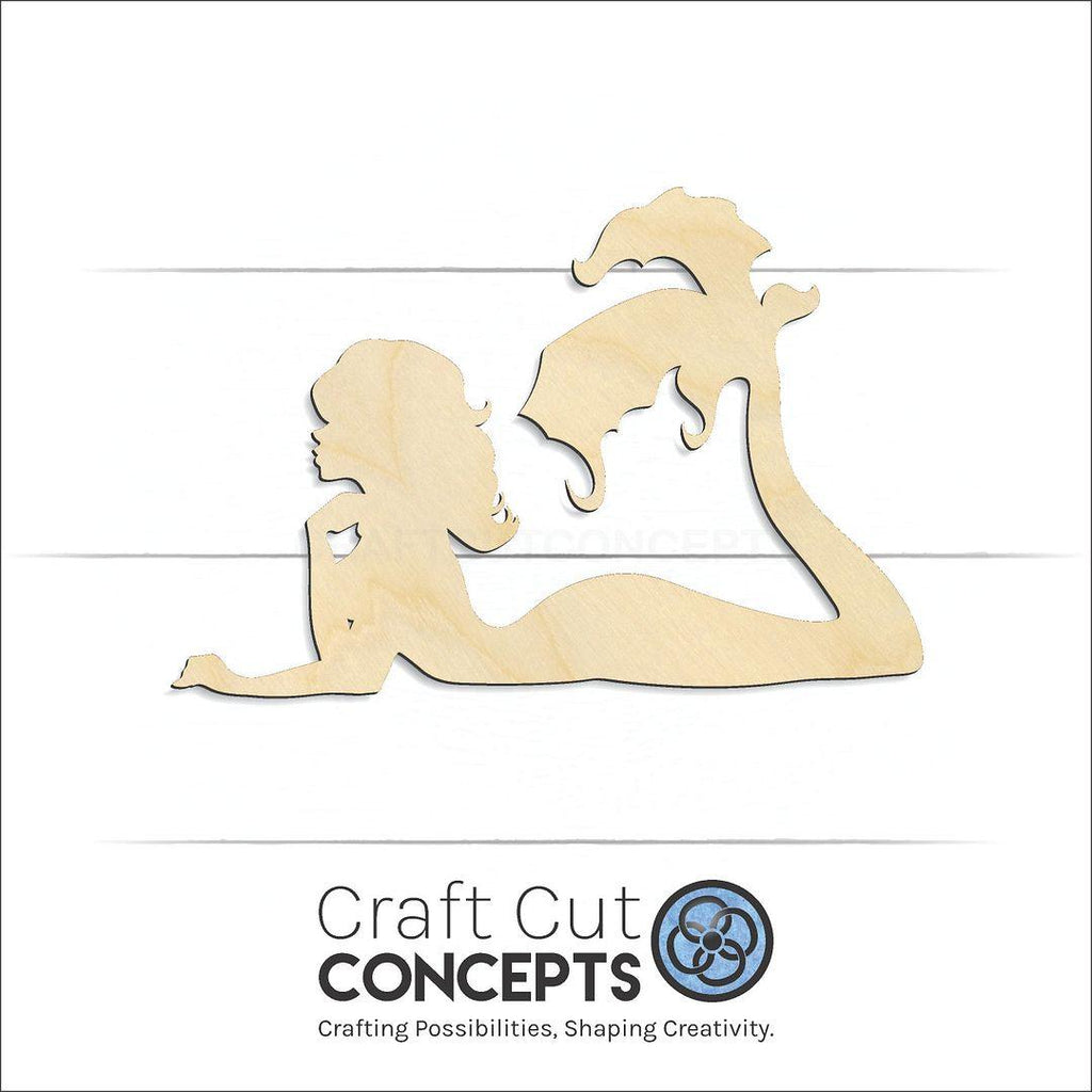 Craft Cut Concepts Logo under a wood Mermaid craft shape and blank