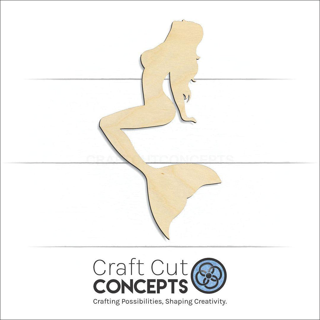 Craft Cut Concepts Logo under a wood Mermaid craft shape and blank