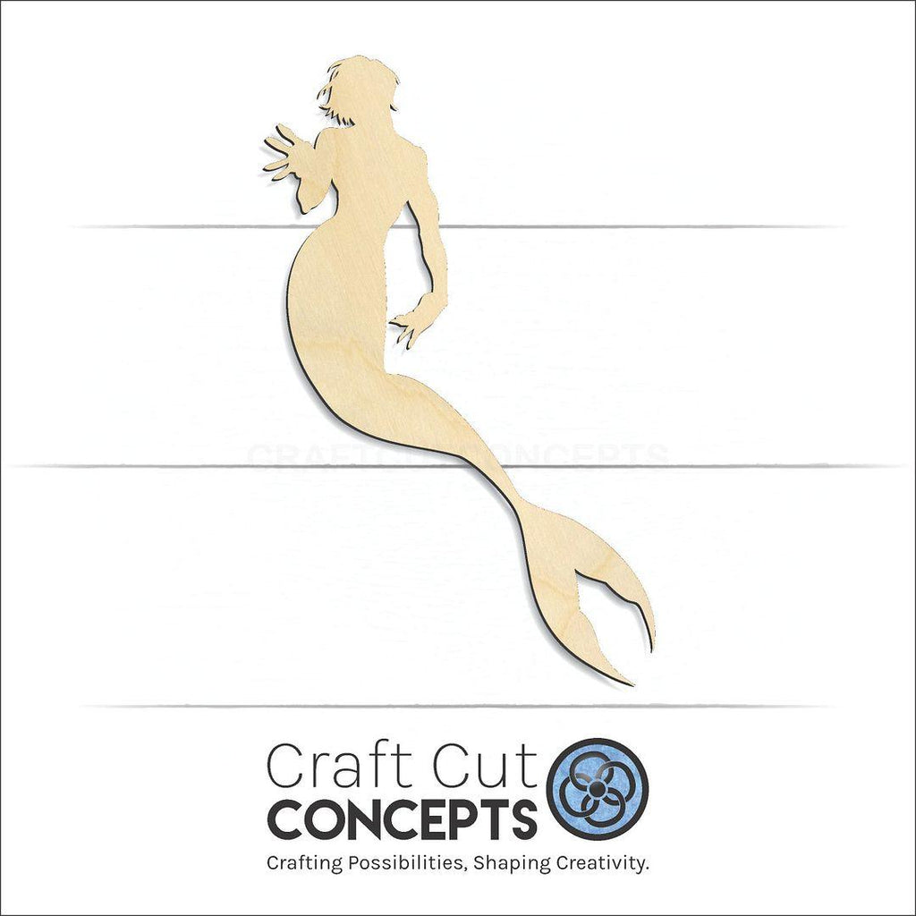 Craft Cut Concepts Logo under a wood Merman craft shape and blank