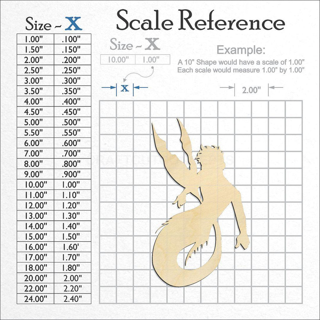 A scale and graph image showing a wood Merman craft blank