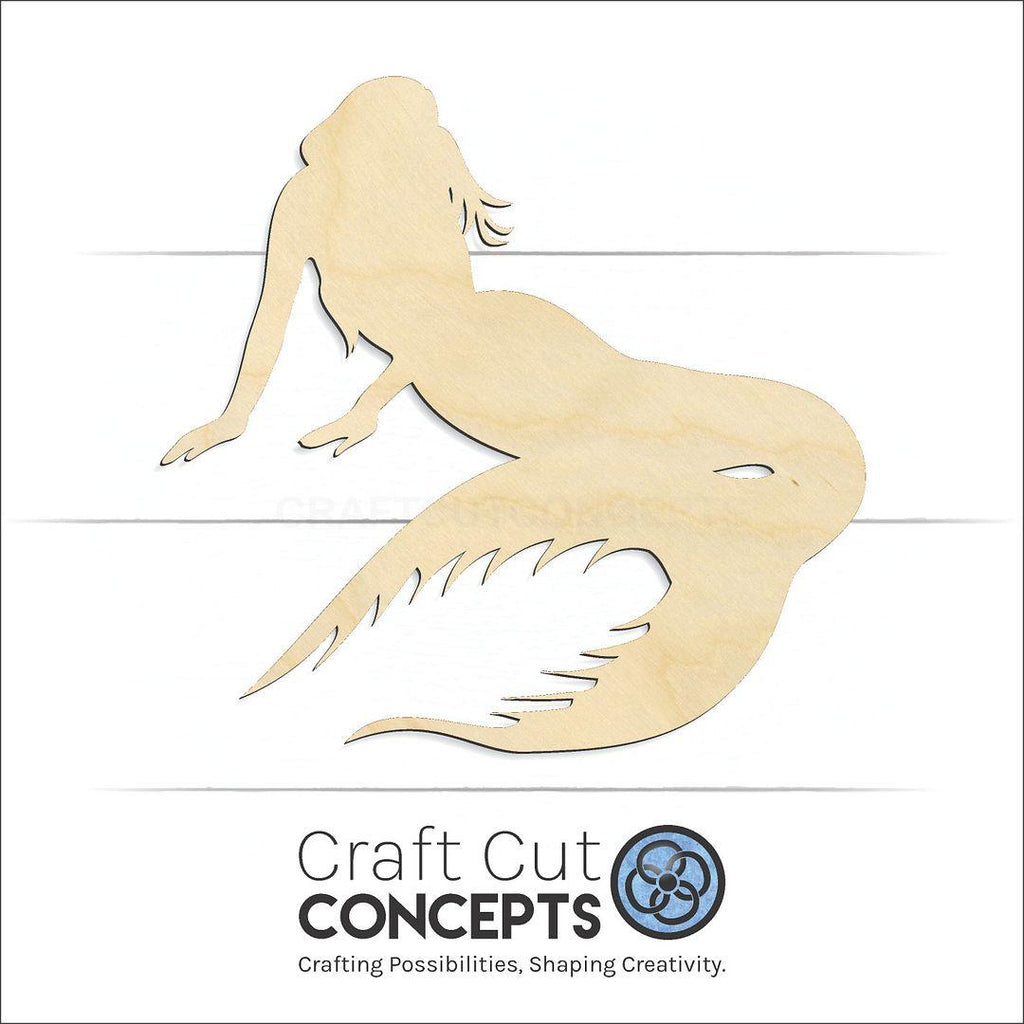 Craft Cut Concepts Logo under a wood Mermaid craft shape and blank