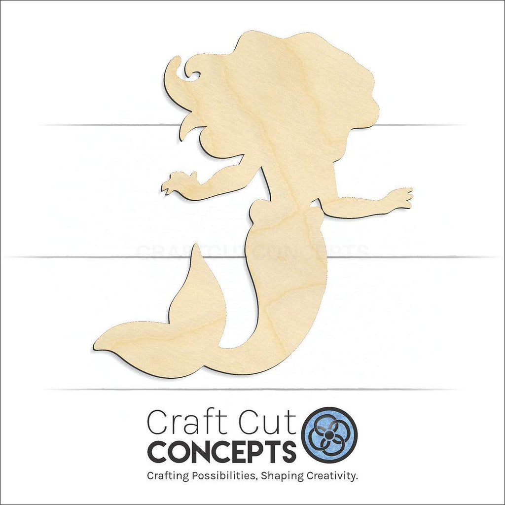 Craft Cut Concepts Logo under a wood Mermaid Cute craft shape and blank