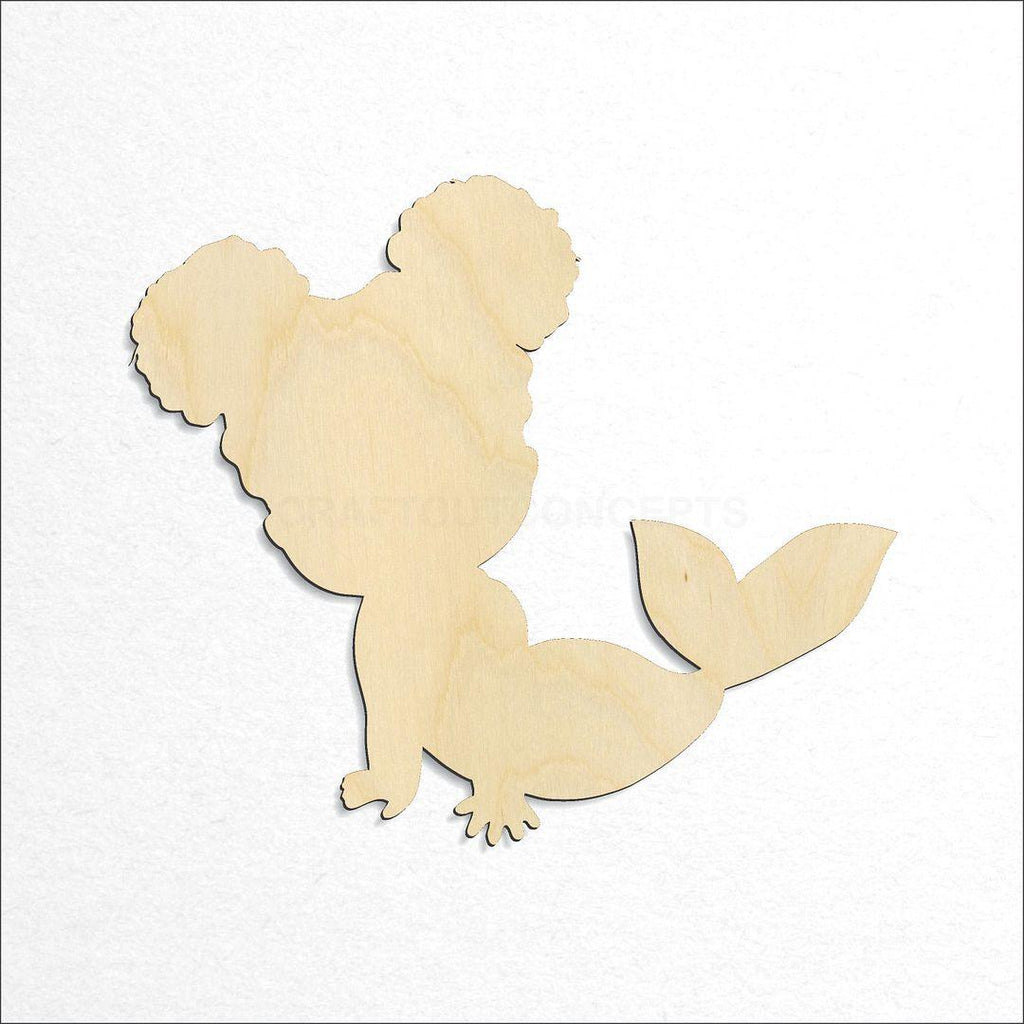 Wooden Mermaid Cute Baby craft shape available in sizes of 4 inch and up