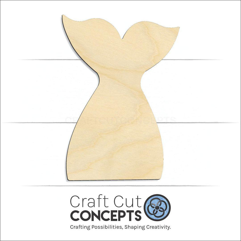 Craft Cut Concepts Logo under a wood Mermaid Tail craft shape and blank