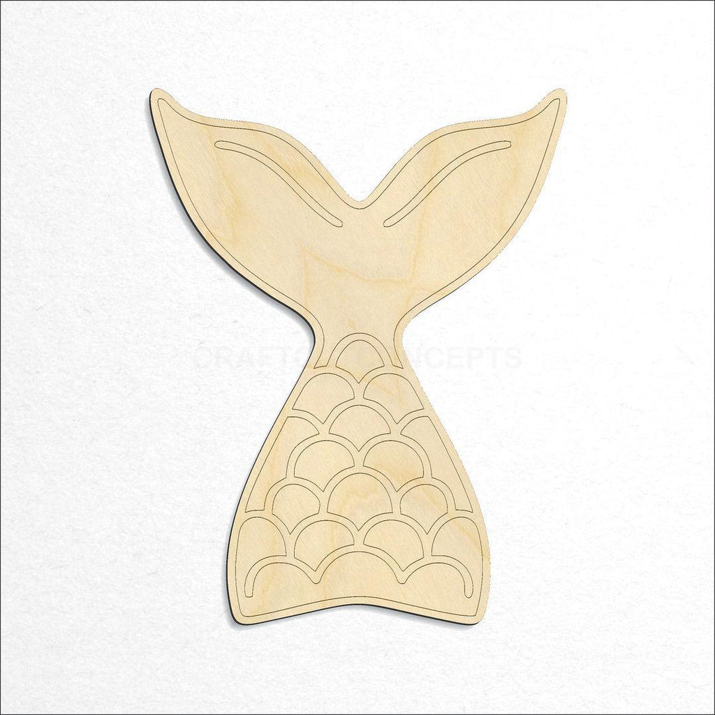 Wooden Mermaid Tail Engraved craft shape available in sizes of 2 inch and up