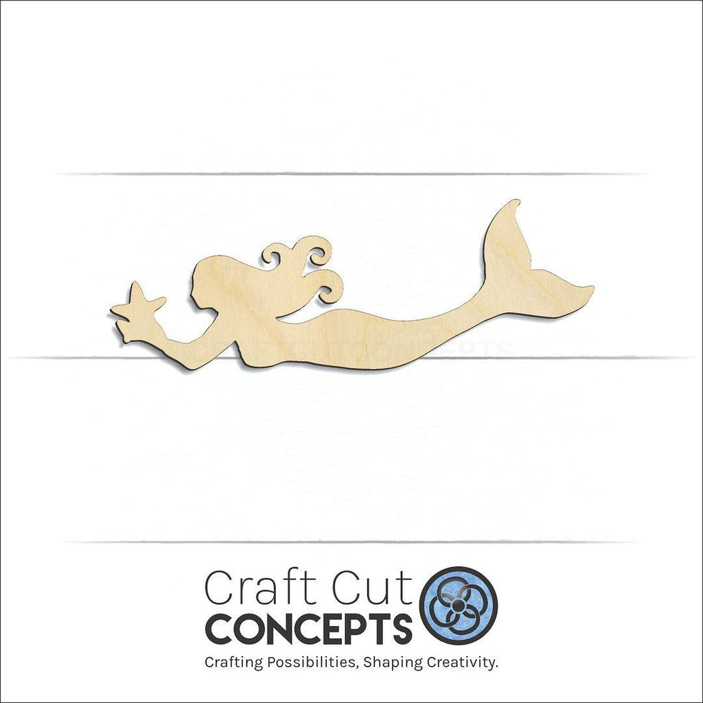 Craft Cut Concepts Logo under a wood Mermaid craft shape and blank