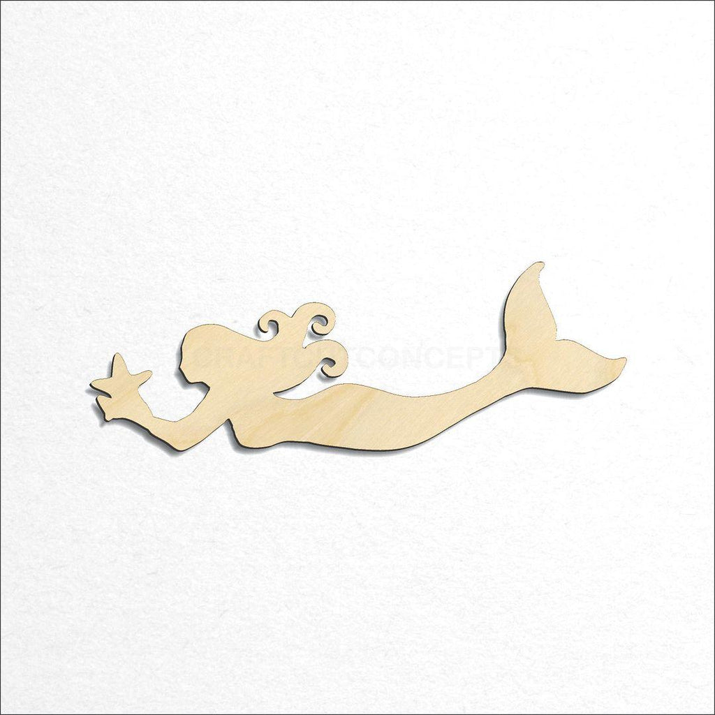 Wooden Mermaid craft shape available in sizes of 2 inch and up