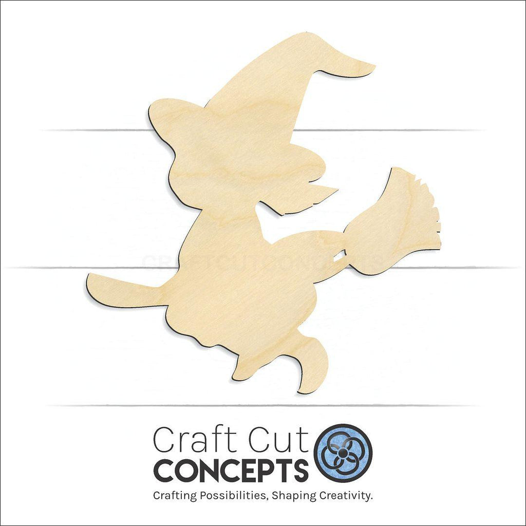 Craft Cut Concepts Logo under a wood Witch craft shape and blank