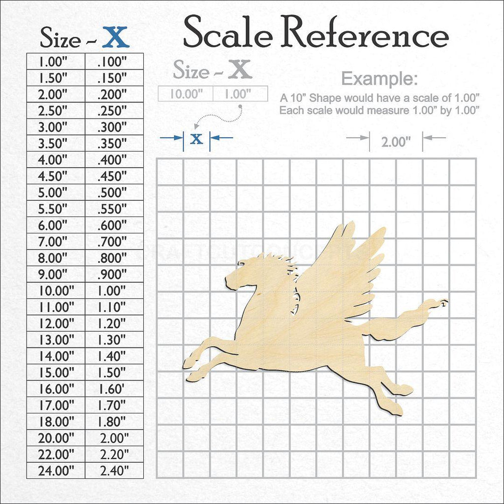 A scale and graph image showing a wood Pegasus craft blank