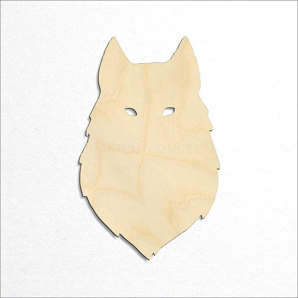 Wooden Wolf face silhouette craft shape available in sizes of 1 inch and up