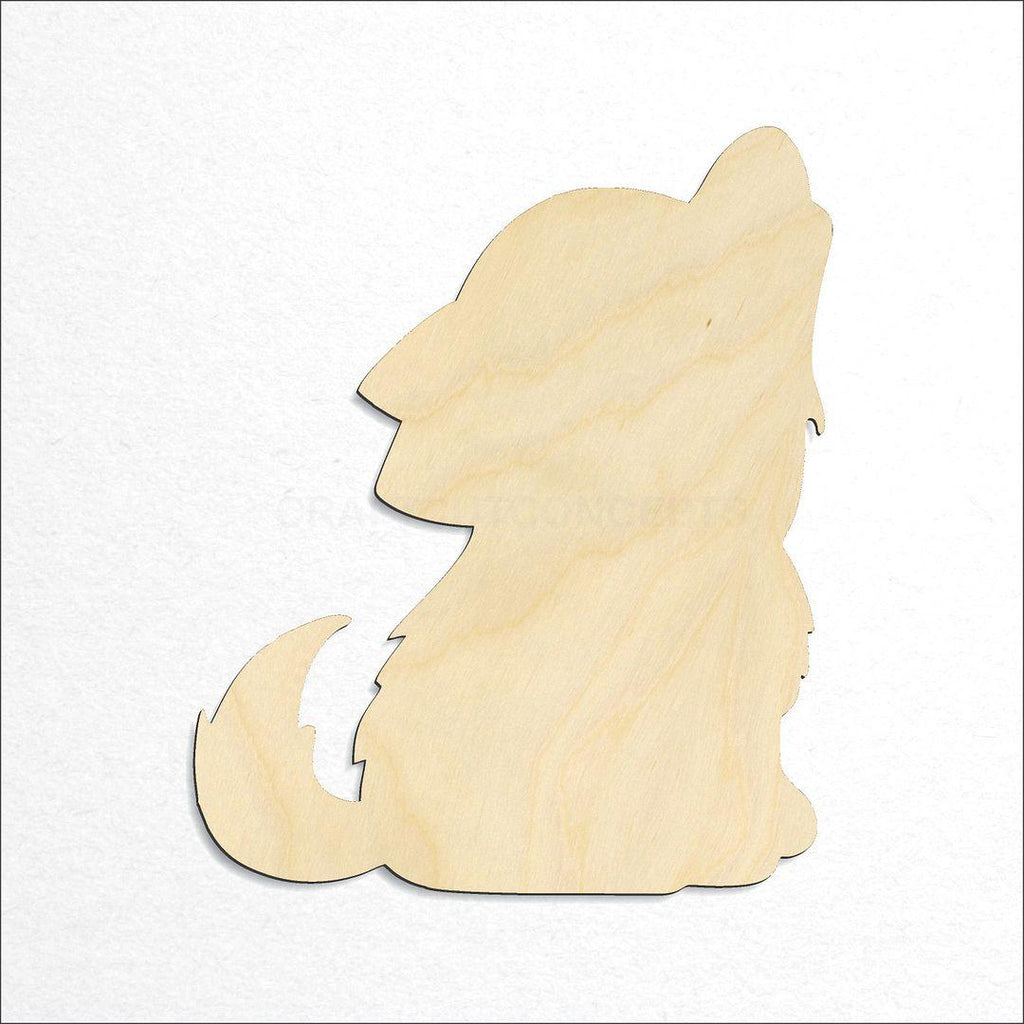 Wooden Cute Baby Wolf craft shape available in sizes of 2 inch and up