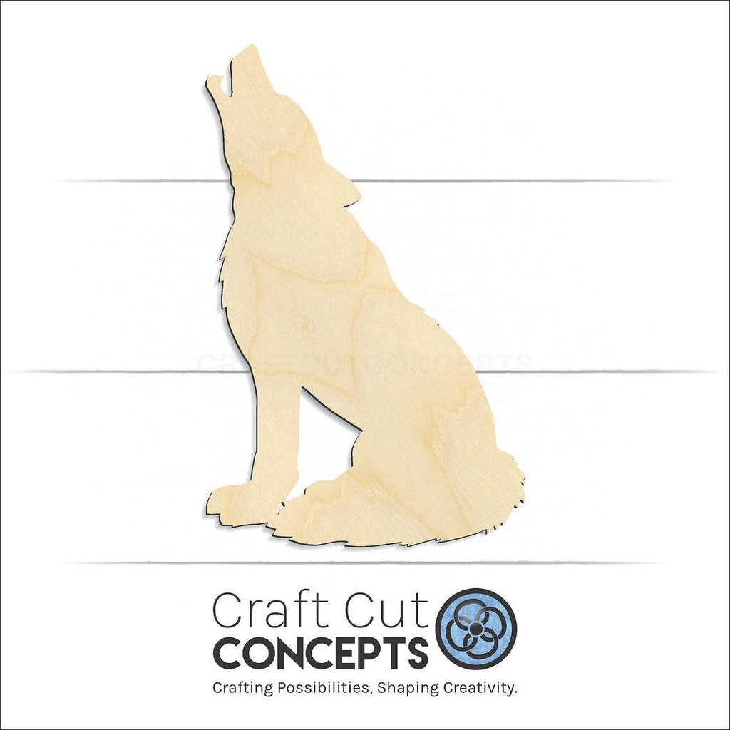 Craft Cut Concepts Logo under a wood Wolf craft shape and blank