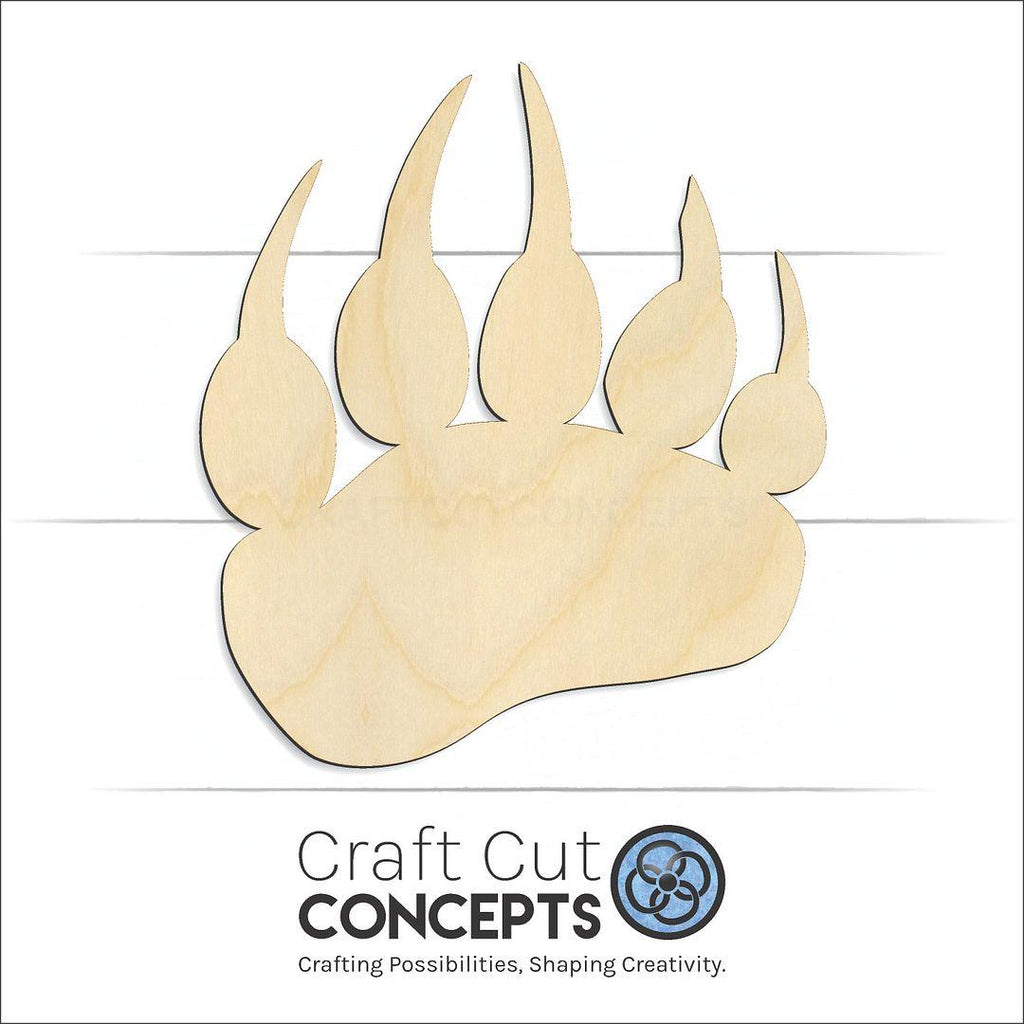 Craft Cut Concepts Logo under a wood Bear Print craft shape and blank