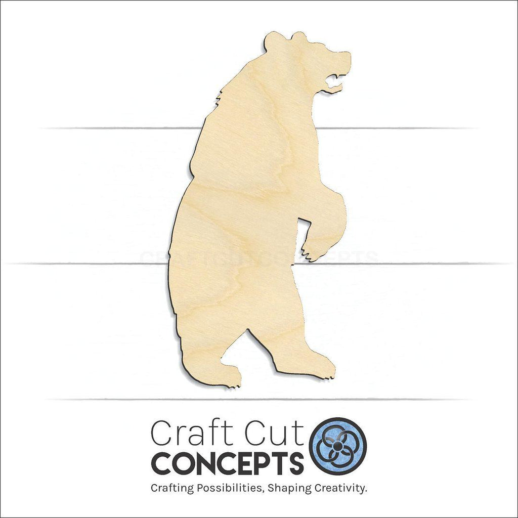 Craft Cut Concepts Logo under a wood Standing bear craft shape and blank