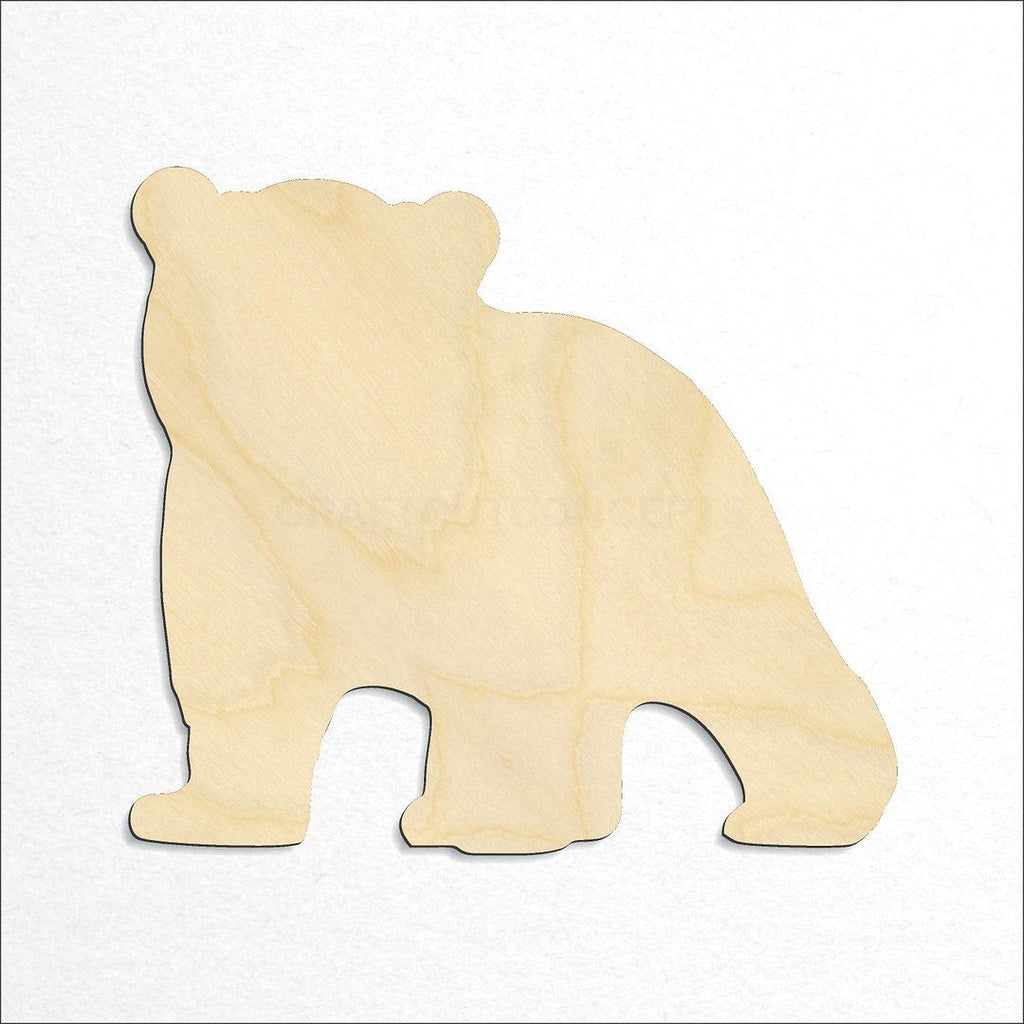 Wooden Baby Cub bear craft shape available in sizes of 1 inch and up