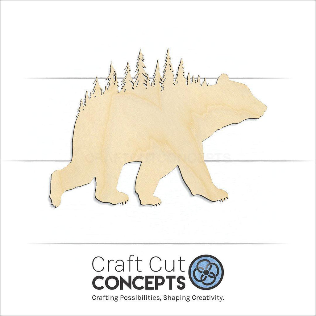 Craft Cut Concepts Logo under a wood Scene Bear craft shape and blank