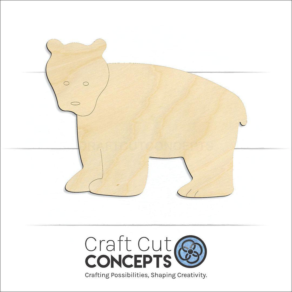 Craft Cut Concepts Logo under a wood Cute Bear craft shape and blank