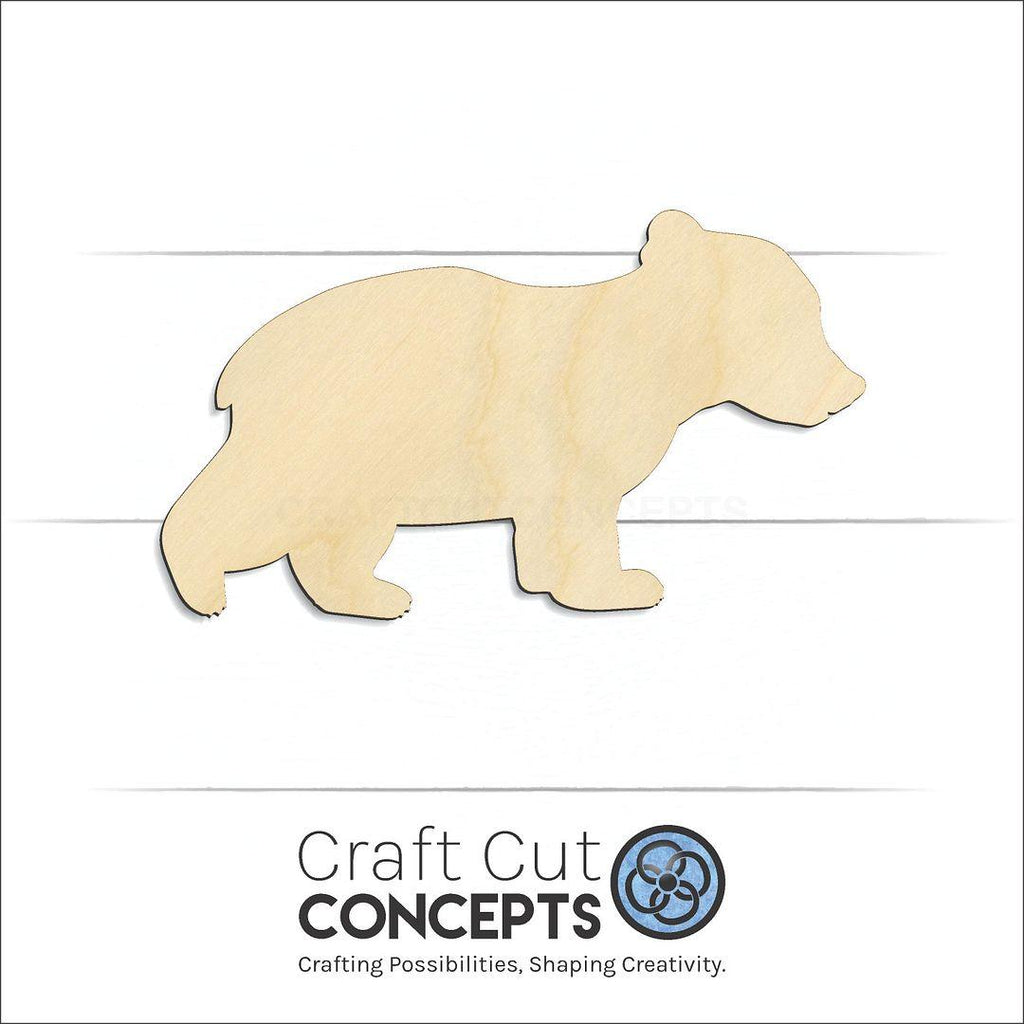 Craft Cut Concepts Logo under a wood Cute Bear cub craft shape and blank