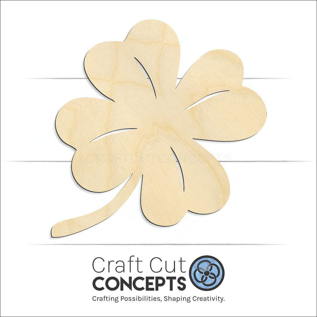 Craft Cut Concepts Logo under a wood Clover craft shape and blank