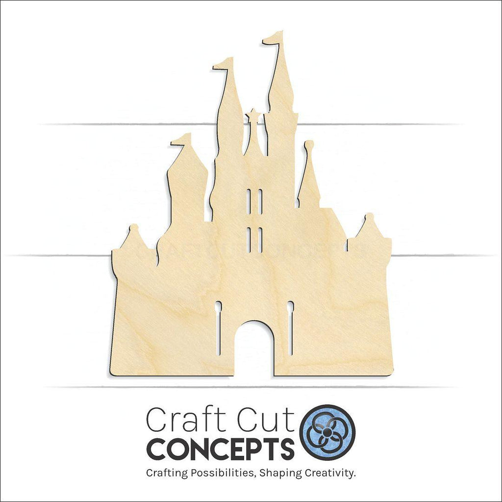 Craft Cut Concepts Logo under a wood Castle craft shape and blank