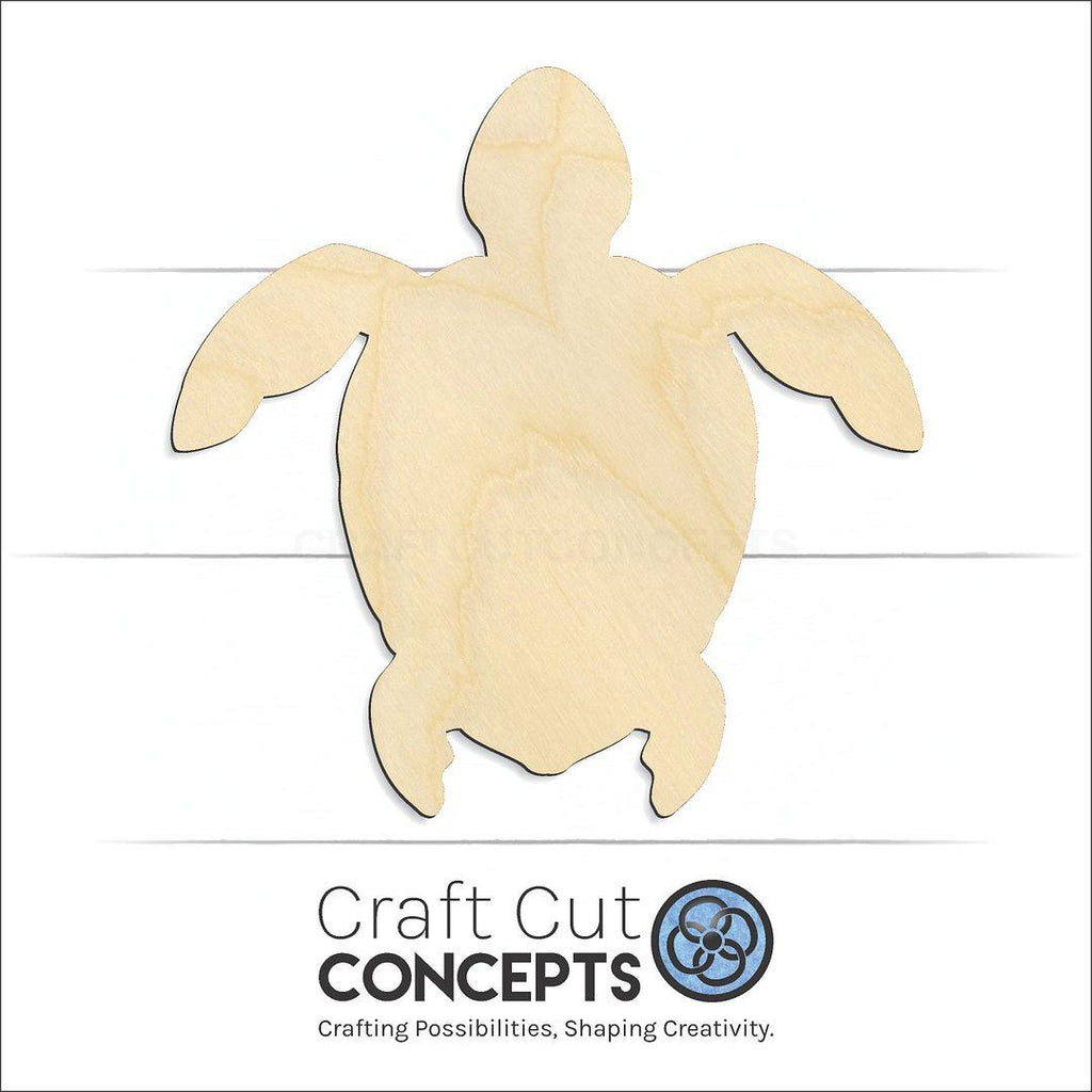 Craft Cut Concepts Logo under a wood Turtle -8 craft shape and blank