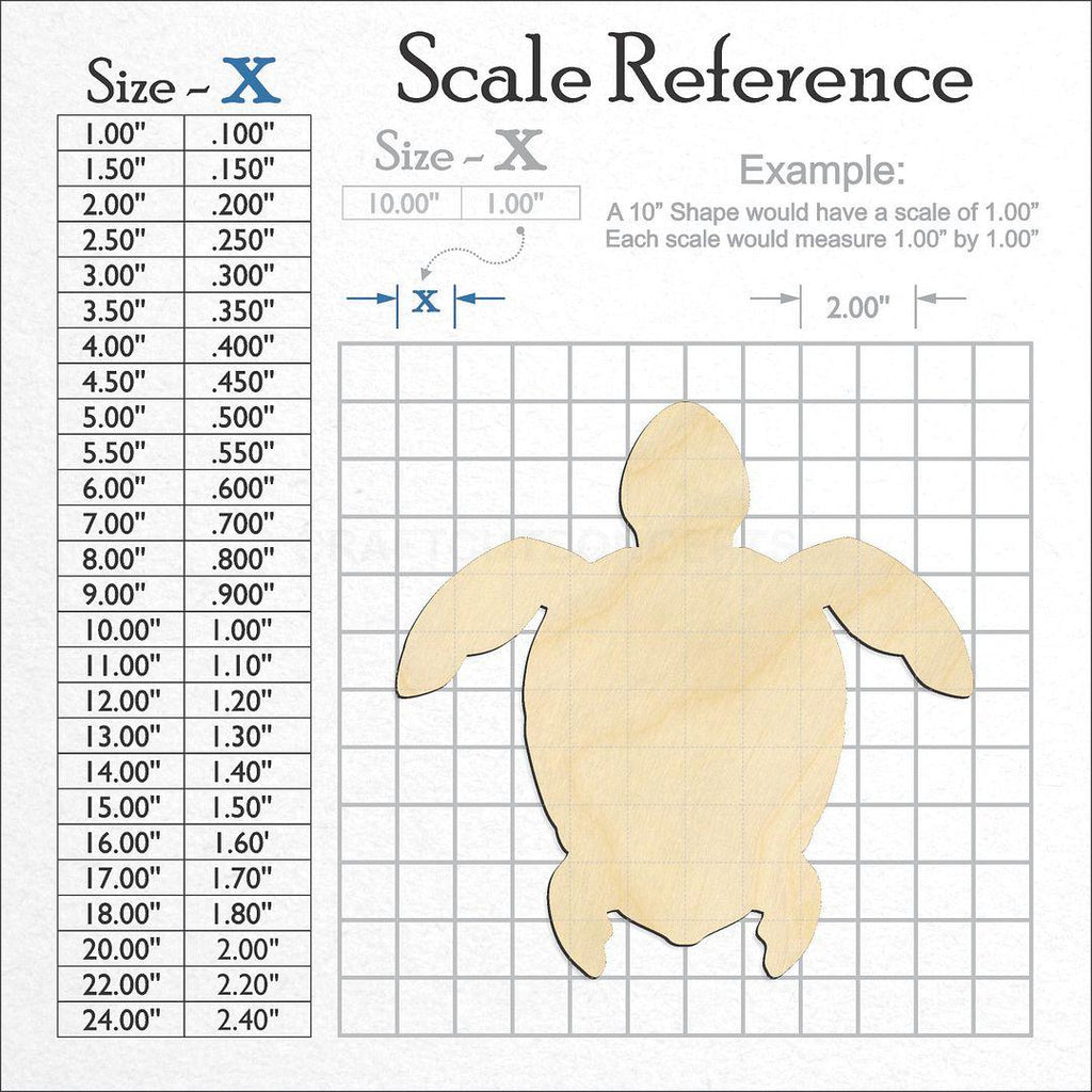 A scale and graph image showing a wood Turtle -8 craft blank