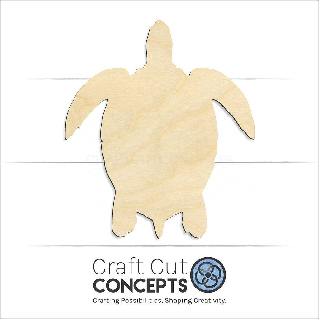 Craft Cut Concepts Logo under a wood Turtle craft shape and blank