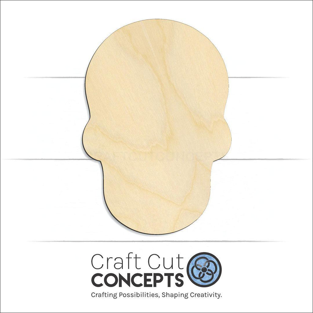 Craft Cut Concepts Logo under a wood Sugar Skull craft shape and blank