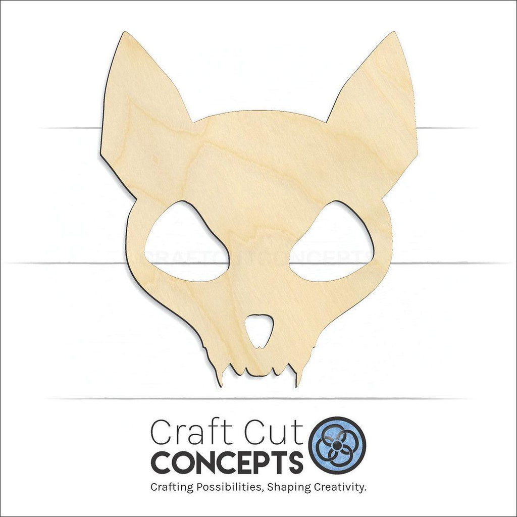 Craft Cut Concepts Logo under a wood Cat Skull craft shape and blank