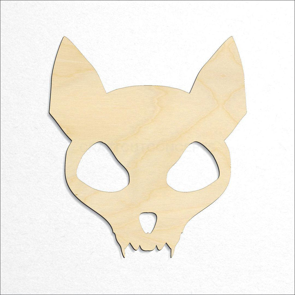 Wooden Cat Skull craft shape available in sizes of 2 inch and up