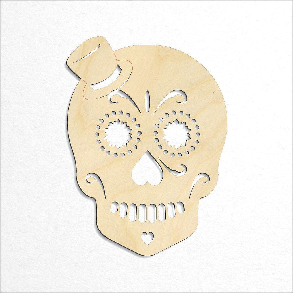 Wooden Male Sugar Skull craft shape available in sizes of 4 inch and up