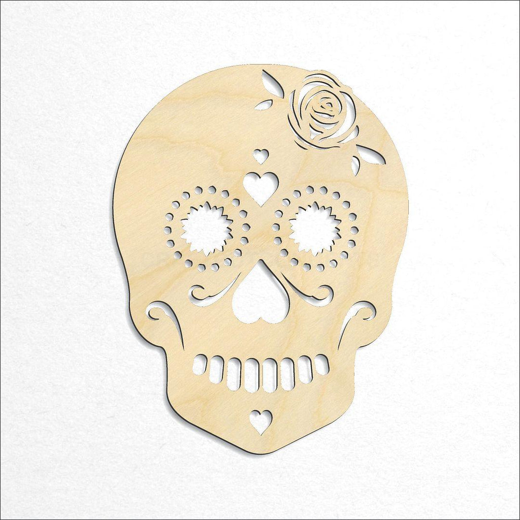 Wooden Female Sugar Skull craft shape available in sizes of 4 inch and up