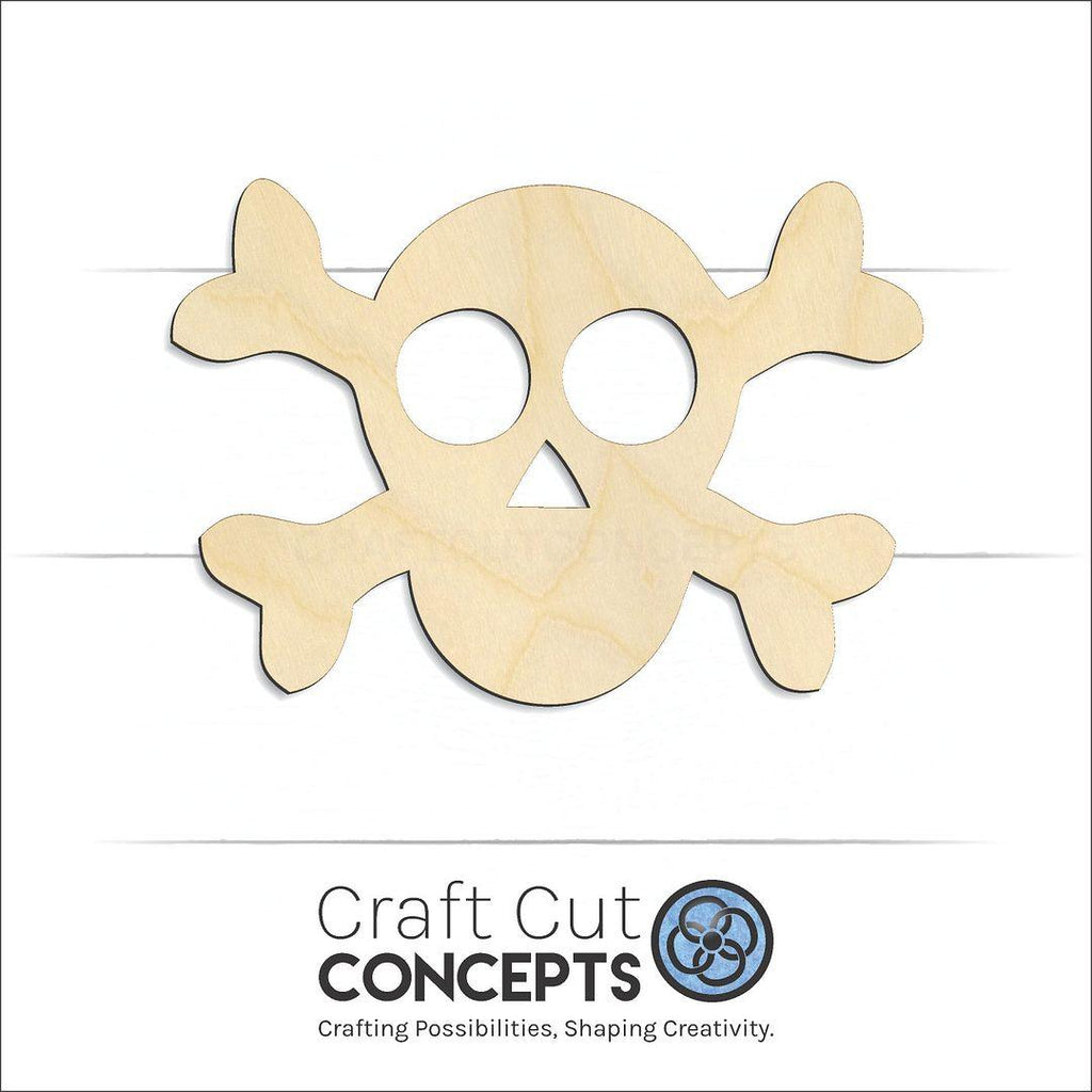 Craft Cut Concepts Logo under a wood Skull craft shape and blank