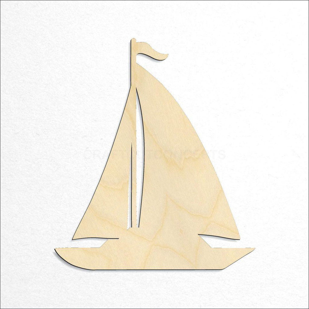 Wooden Sail Boat Ship craft shape available in sizes of 3 inch and up