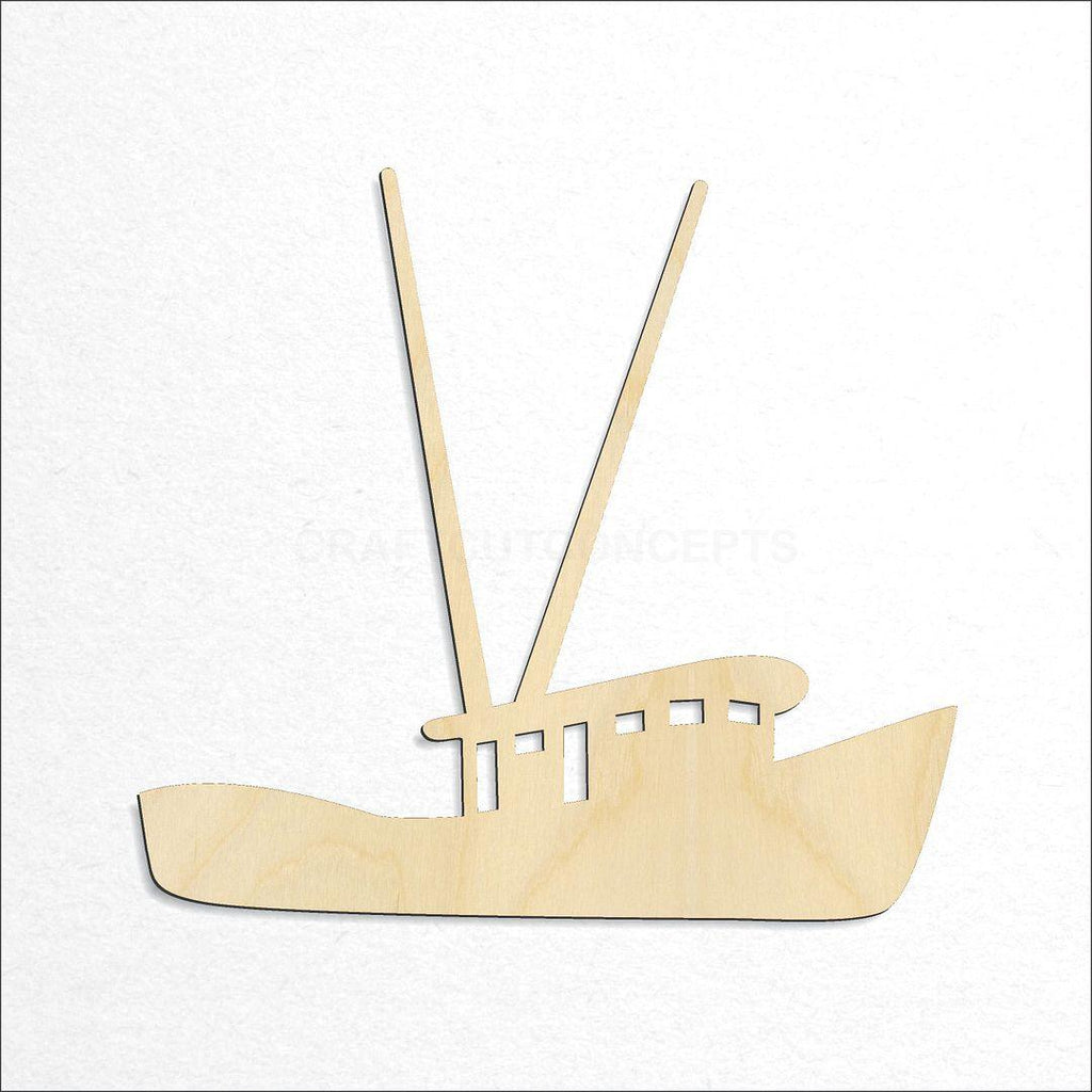 Wooden Shrimp Boat craft shape available in sizes of 4 inch and up