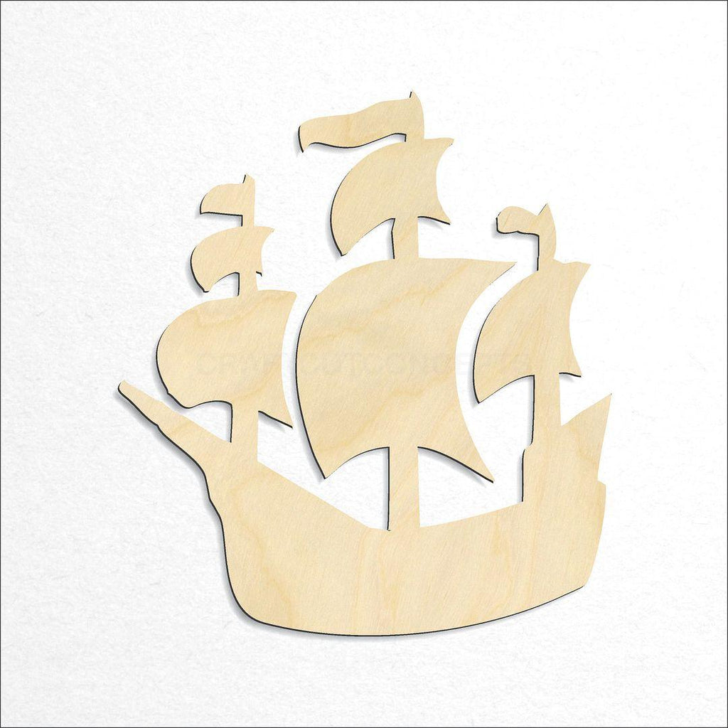 Wooden Ship craft shape available in sizes of 2 inch and up